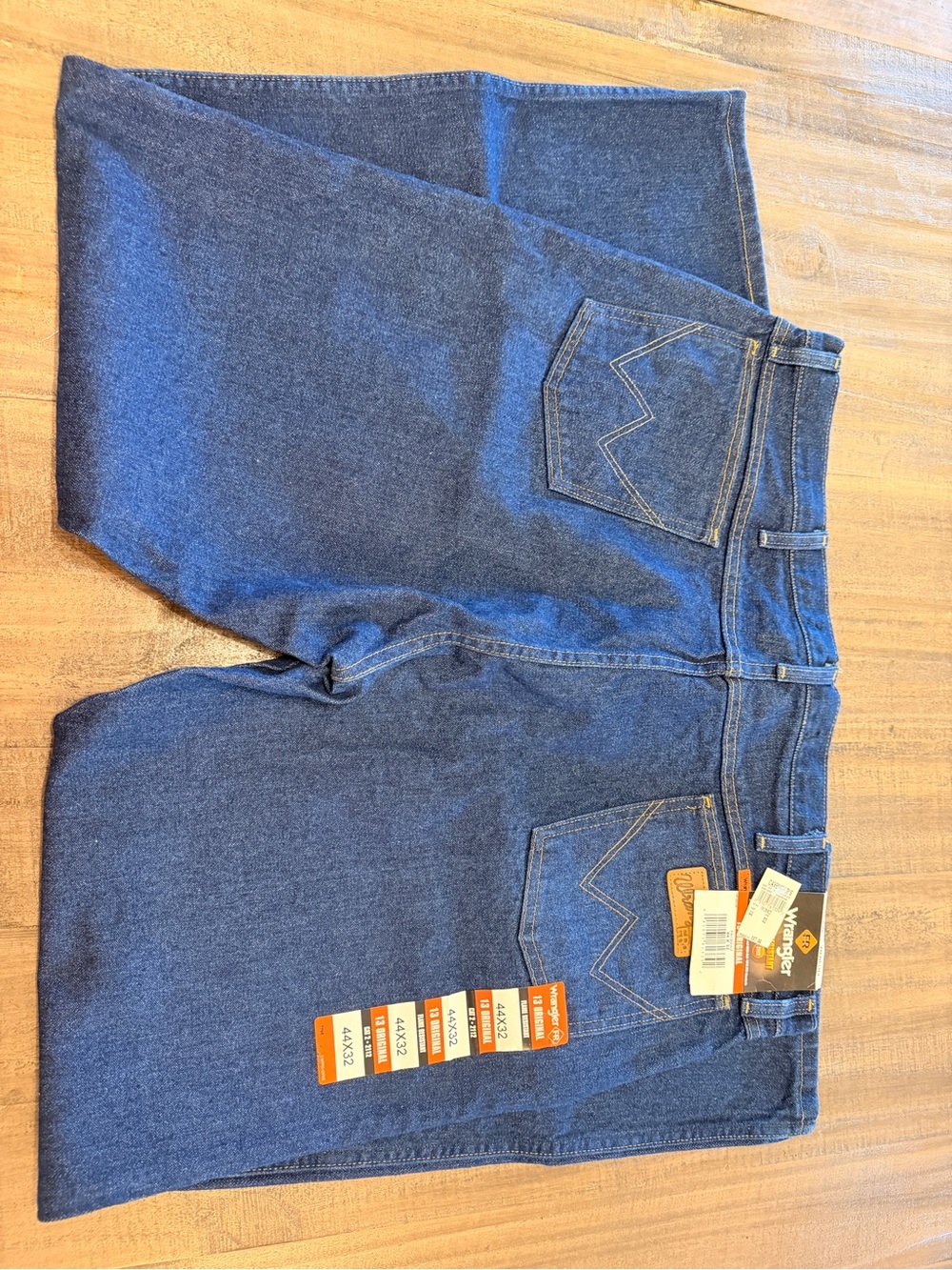 Wrangler FR 13 Original Fit Mens 44x32 Blue FR13MWZ Flame Resistant Work Jeans